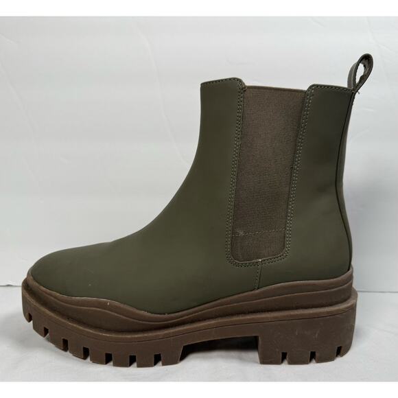 Vionic Olive Ankle Boots with Brown Sole - Picture 2 of 11